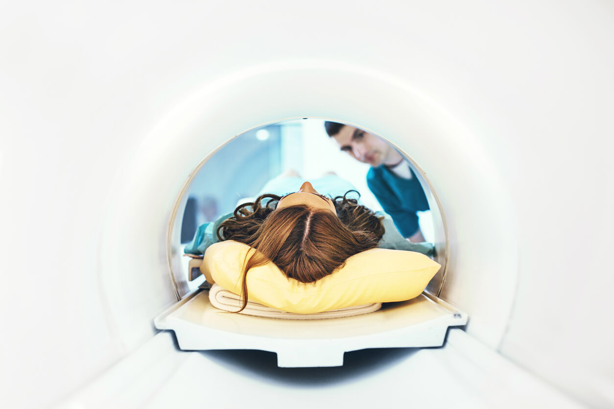 woman getting an mri